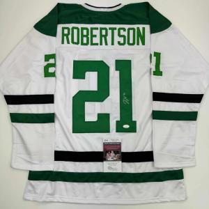 imageAutographedSigned Jason Robertson Dallas White Hockey Jersey JSA COA