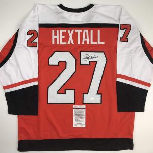 imageAutographedSigned Ron Hextall Philadelphia Orange Hockey Jersey JSA COA