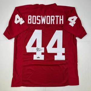 imageFacsimile Autographed Brian Bosworth Oklahoma Red Reprint Laser Auto College Football Jersey Size Mens XL