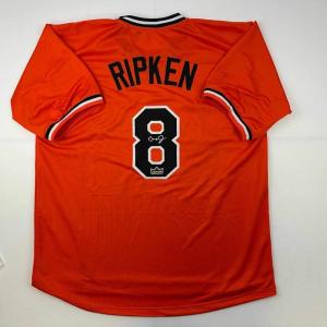 imageFacsimile Autographed Cal Ripken Jr Baltimore Orange Reprint Laser Auto Baseball Jersey Size Mens XL