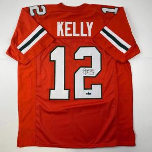 imageFacsimile Autographed Jim Kelly Miami Orange Reprint Laser Auto College Football Jersey Size Mens XL