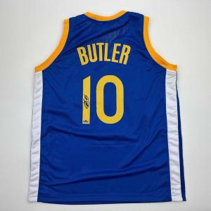 imageFacsimile Autographed Jimmy Butler Golden State Blue Reprint Laser Auto Basketball Jersey Size Mens XL