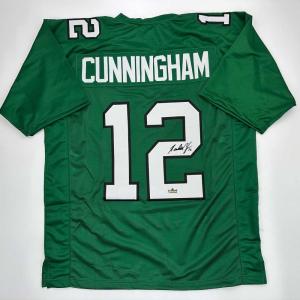 imageFacsimile Autographed Randall Cunningham Philadelphia Kelly Green Reprint Laser Auto Football Jersey Size Mens XL