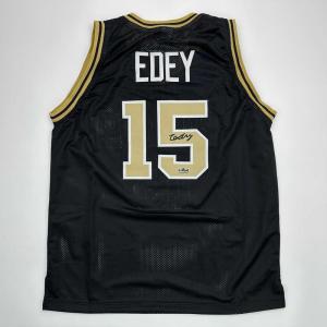 imageFacsimile Autographed Zach Edey Purdue Black Reprint Laser Auto College Basketball Jersey Size Mens XL