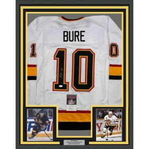 imageFramed AutographedSigned Pavel Bure 35x39 Vancouver White Hockey Jersey JSA COA