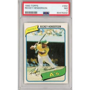 imageGraded 1980 Topps Rickey Henderson 482 Rookie RC Baseball Card PSA 7 NM