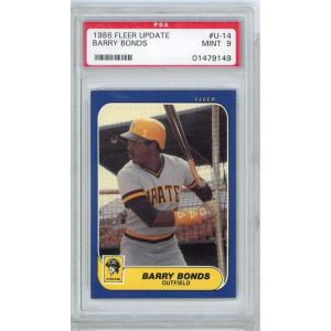 imageGraded 1986 Fleer Update Barry Bonds U14 Rookie RC Baseball Card PSA 9 Mint