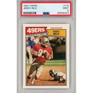 imageGraded 1987 Topps Jerry Rice 115 2nd Year Football Card PSA 9 Mint