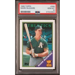 imageGraded 1988 Topps Mark McGwire 580 2nd Year Rookie Cup Baseball Card PSA 10 Gem Mint