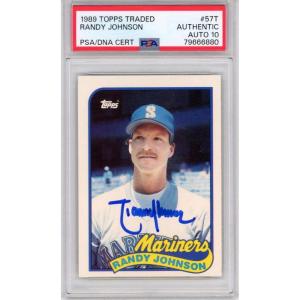 imageGraded 1989 Topps Traded Randy Johnson 57T Rookie RC Baseball Card PSA 10 Auto Grade Gem Mint