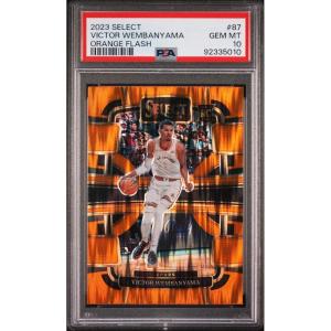 imageGraded 2023 Panini Select Victor Wembanyama 87 Orange Flash Rookie RC Basketball Card PSA 10 Gem Mint