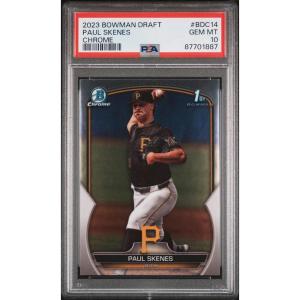 imageGraded 2023 Topps Bowman Draft Paul Skenes BDC14 Chrome Rookie RC Baseball Card PSA 10 Gem Mint