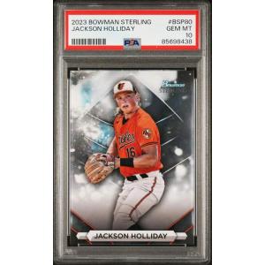 imageGraded 2023 Topps Bowman Sterling Jackson Holliday BSP80 Rookie RC Baseball Card PSA 10 Gem Mint