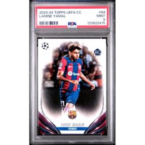 imageGraded 2023 Topps UEFA CC Lamine Yamal 64 Rookie RC Soccer Card PSA 9 Mint