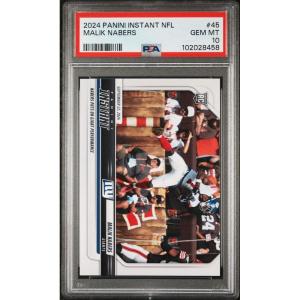 imageGraded 2024 Panini Instant NFL Malik Nabers 45 Rookie RC Football Card PSA 10 Gem Mint