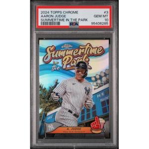 imageGraded 2024 Topps Chrome Aaron Judge 3 Summertime in the Park Baseball Card PSA 10 Gem Mint