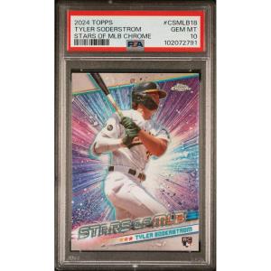 imageGraded 2024 Topps Tyler Soderstrom CSMLB18 Stars of MLB Chrome Rookie RC Baseball Card PSA 10 Gem Mint