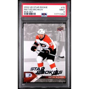 imageGraded 2024 Upper Deck Star Rookie Matvei Michkov 15 Box Set Rookie RC Hockey Card PSA 9 Mint