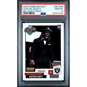 imageGraded 2025 Panini Instant Ashton Jeanty NFLDN6 NFL Draft Night Rookie RC Football Card PSA 10 Gem Mint