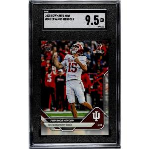 imageGraded 2025 Topps Bowman U Now Fernando Mendoza 60 Rookie RC Football Card SGC 95 Mint