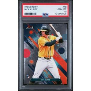 imageGraded 2025 Topps Finest Nick Kurtz 10 Rookie RC Baseball Card PSA 10 Gem Mint