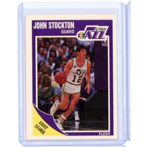 imageVintage 1989 Fleer John Stockton 156 2nd Year Basketball Card