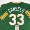 imageAutographedSigned Jose Canseco Oakland Green Baseball Jersey JSA COA