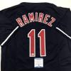 imageAutographedSigned Jose Ramirez Cleveland Blue Baseball Jersey Beckett BAS COA