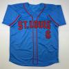 imageFacsimile Autographed Stan Musial St Louis Blue Reprint Laser Auto Baseball Jersey Size Mens XL