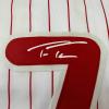 imageFacsimile Autographed Trea Turner Philadelphia Pinstripe Reprint Laser Auto Baseball Jersey Size Mens XL