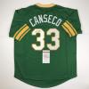 imageAutographedSigned Jose Canseco Oakland Green Baseball Jersey JSA COA