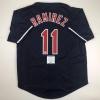 imageAutographedSigned Jose Ramirez Cleveland Blue Baseball Jersey Beckett BAS COA