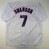 imageFacsimile Autographed Dansby Swanson Chicago Pinstripe Reprint Laser Auto Baseball Jersey Size Mens XL