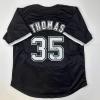 imageFacsimile Autographed Frank Thomas Chicago Black Reprint Laser Auto Baseball Jersey Size Mens XL