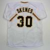imageFacsimile Autographed Paul Skenes Pittsburgh White Reprint Laser Auto Baseball Jersey Size Mens XL