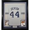 imageFramed AutographedSigned Reggie Jackson 33x42 New York Grey Baseball Jersey JSA COA