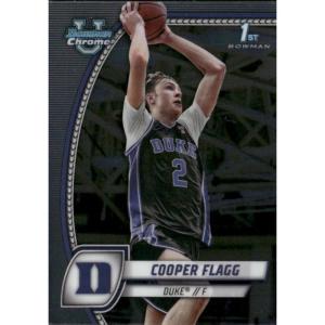 image2024 Topps Bowman Chrome University Cooper Flagg 16 Duke Blue Devils Rookie RC Basketball Card