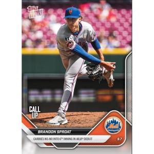 image2025 Topps Now Brandon Sproat 672 Carries No No into 6th Inning in MLB Debut New York Mets Rookie RC Baseball Card
