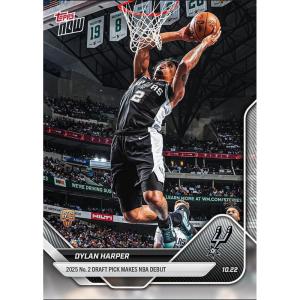image2025 Topps Now Dylan Harper 7 2025 Number 2 Pick Makes NBA Debut San Antonio Spurs Rookie RC Basketball Card