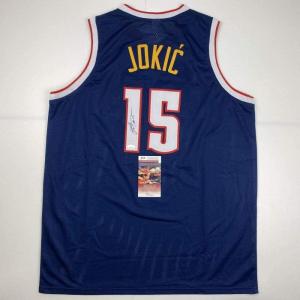 imageAutographedSigned Nikola Jokic Denver Dark Blue Basketball Jersey JSA COA