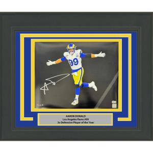 imageFramed AutographedSigned Aaron Donald Los Angeles LA Rams 16x20 Football Photo JSA COA 7