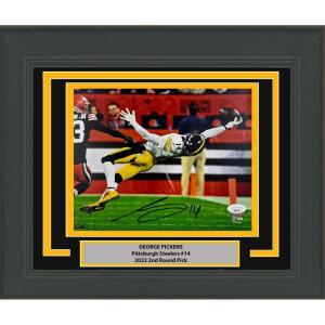 imageFramed AutographedSigned George Pickens Pittsburgh Steelers 16x20 Football Photo JSA COA