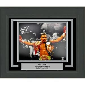 imageFramed AutographedSigned Mike Tyson Belts Boxing 16x20 Photo JSA COA