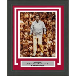 imageFramed AutographedSigned Nick Saban Alabama Crimson Tide 16x20 College Football Photo PSADNA COA