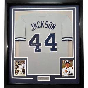 imageFramed AutographedSigned Reggie Jackson 33x42 New York Grey Baseball Jersey JSA COA