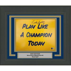 imageFramed AutographedSigned Rudy Ruettiger Play Like A Champion Today Notre Dame Irish 11x14 College Football Photo Beckett BAS COA