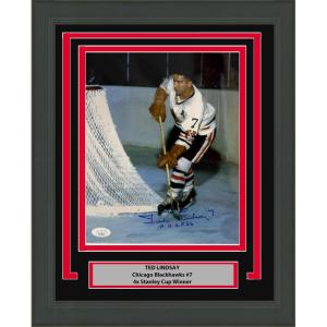 imageFramed AutographedSigned Ted Lindsey Chicago Blackhawks 8x10 Hockey Photo JSA COA