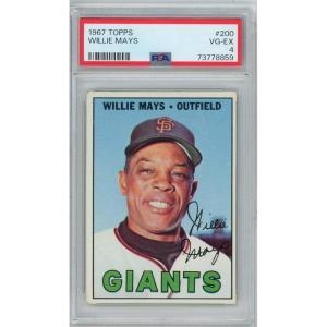 imageGraded 1967 Topps Willie Mays 200 Baseball Card PSA 4 Very GoodExcellent