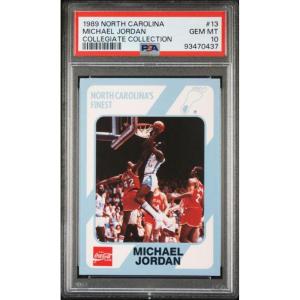 imageGraded 1989 North Carolina Collegiate Collection Michael Jordan 13 Basketball Card PSA 10 Gem Mint