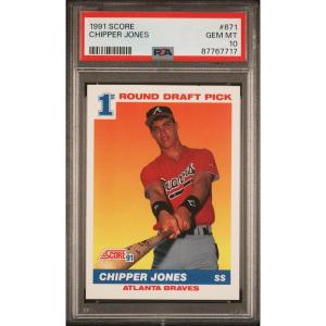imageGraded 1991 Score Chipper Jones 671 Rookie RC Baseball Card PSA 10 Gem Mint